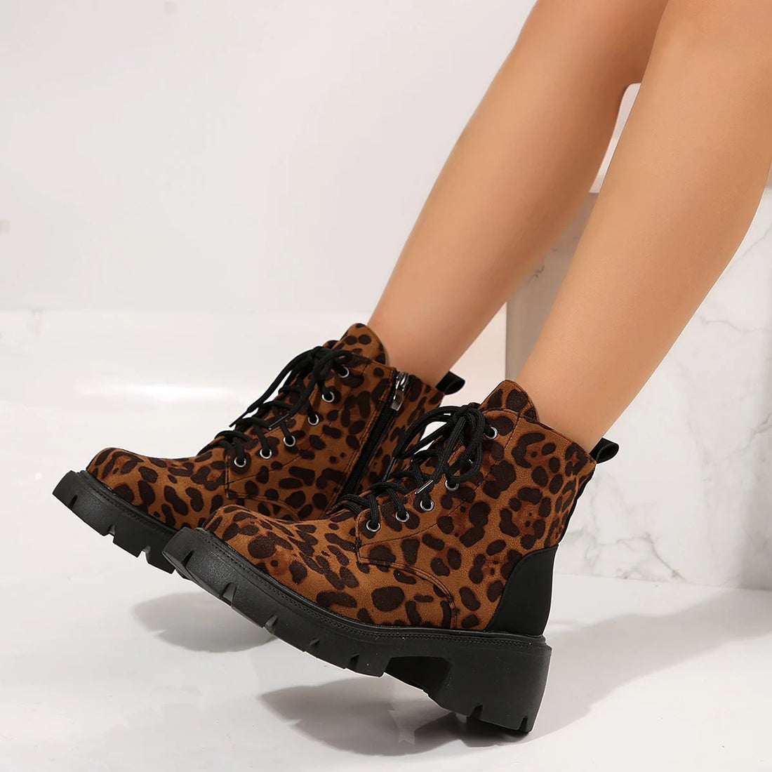 LEOPARD STIEFELETTE DAMEN HERBST WINTER ❄️🌨️